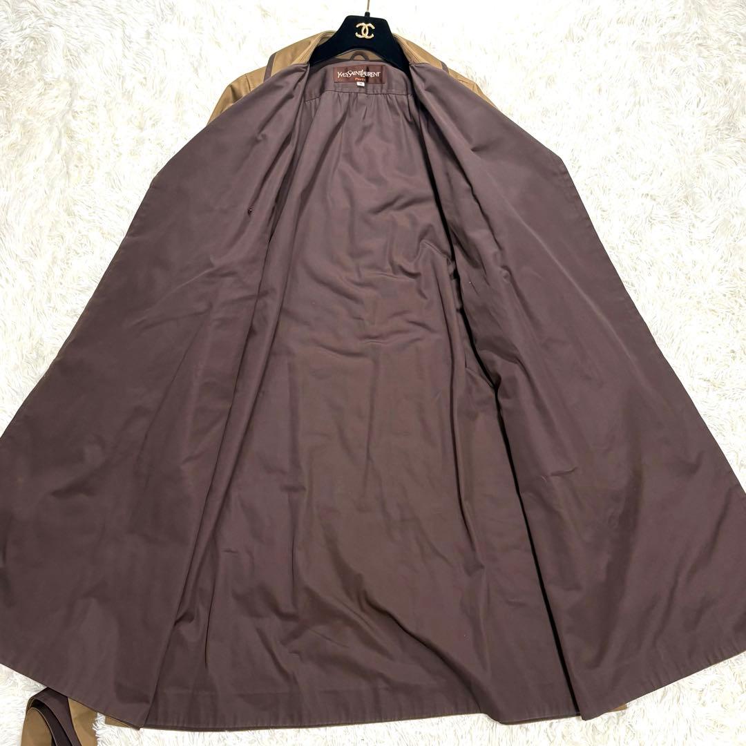 【美品】イヴサンローラン　ダブルフェイス　ロング丈　トレンチコート　ヴィンテージ