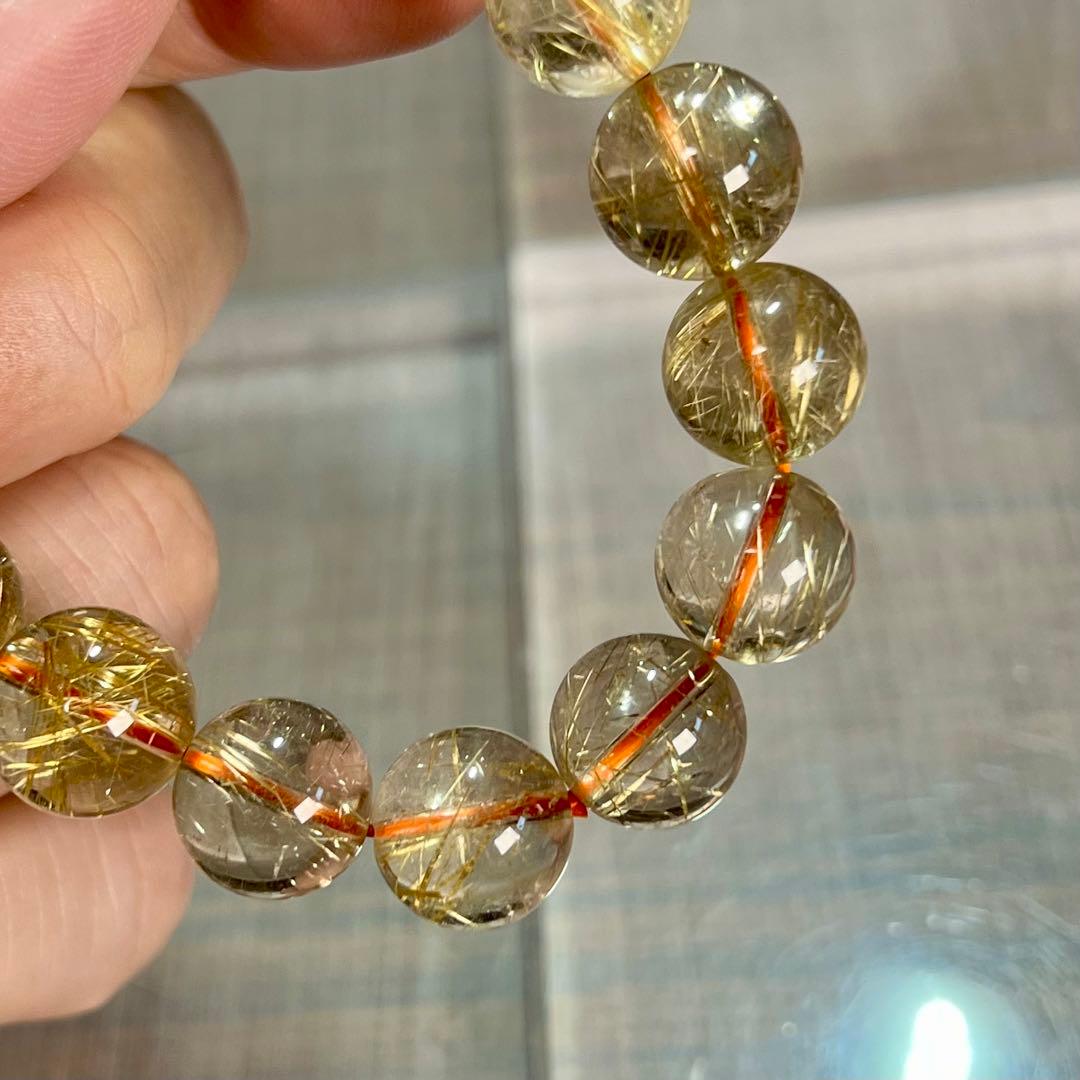 無着色の針　ゴールドルチルブレスレット　ルチルクォーツ　9-13