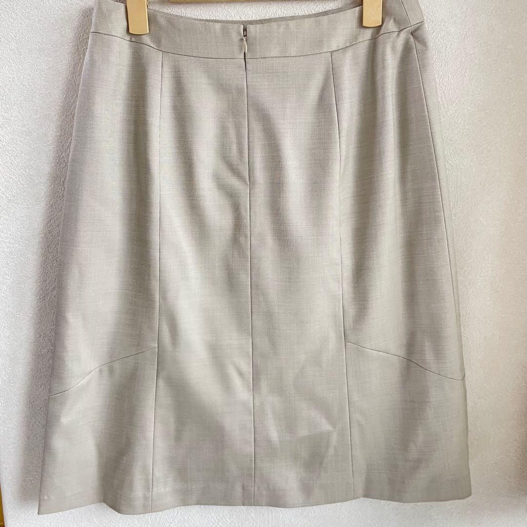 大きいサイズ ニューヨーカー スカートスーツ ワンボタン シルク素材 冠婚葬祭