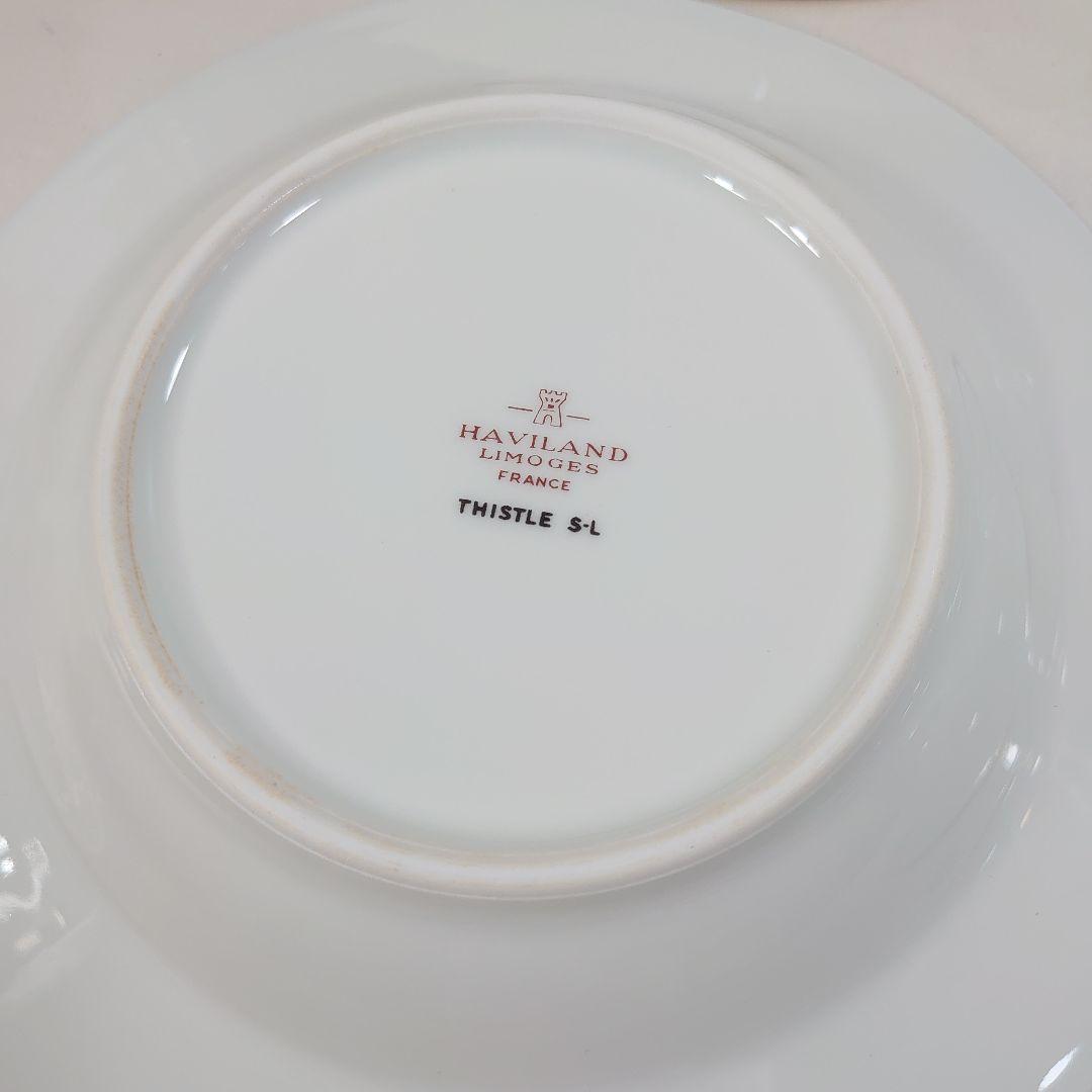 アビランド リモージュ ティスル スープ皿 6枚 高級 金彩 アザミ