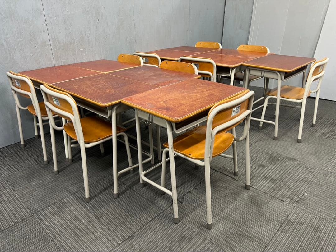 337◆格安配送地域あり◆ダイイチ◆学童机・椅子10組(旧JIS6号)学校学習塾