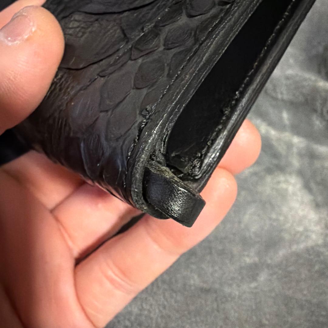 Celt&Cobra パイソンレザー 二つ折り財布 ブラック