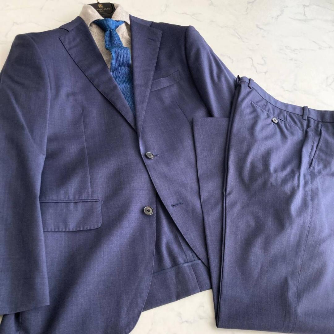 2XL相当◎【極美品】ユニバーサルランゲージ×伊REDA ネイビースーツ