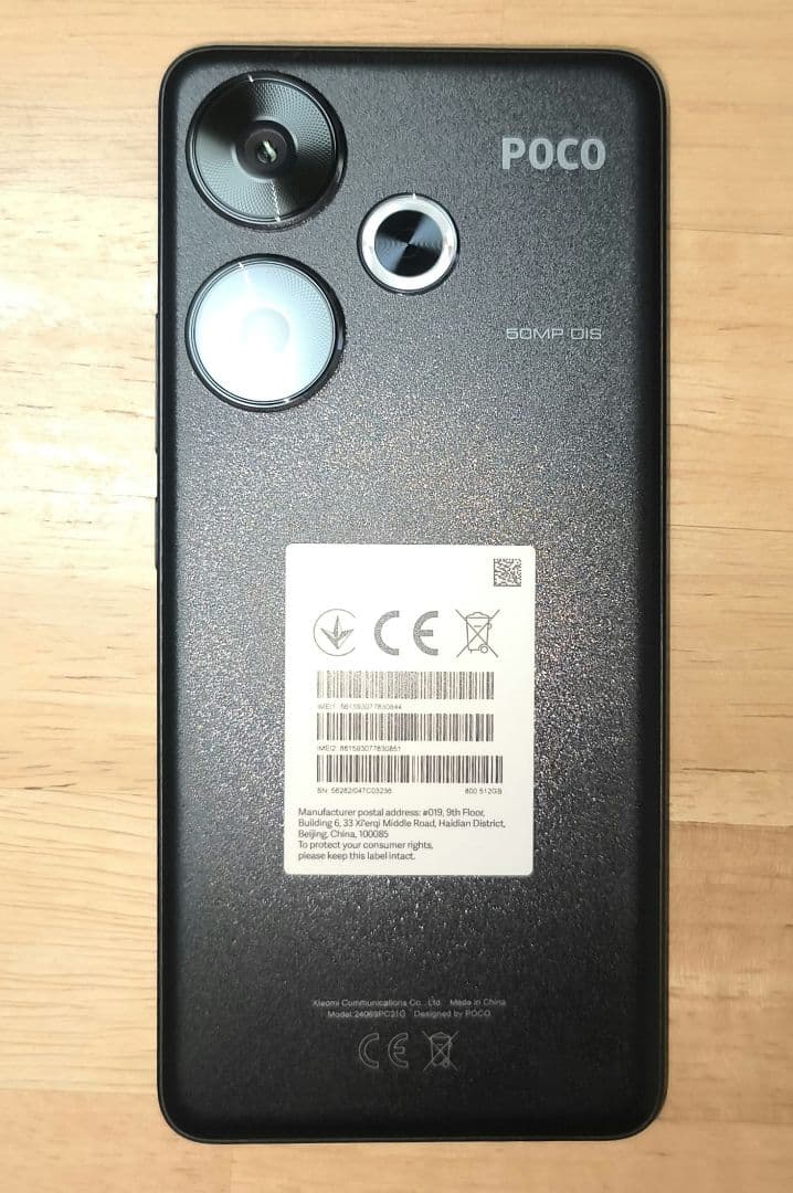 POCO F6グローバル版 Black 12GB RAM 512GB ROM