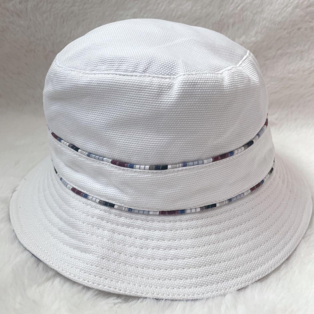 【美品✨クリーニング済】HERMES バケットハット 帽子 ストライプ裏地 清潔