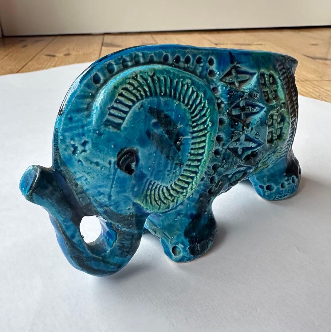 Bitossi Flavia リミニブルー 象の置物 イタリア