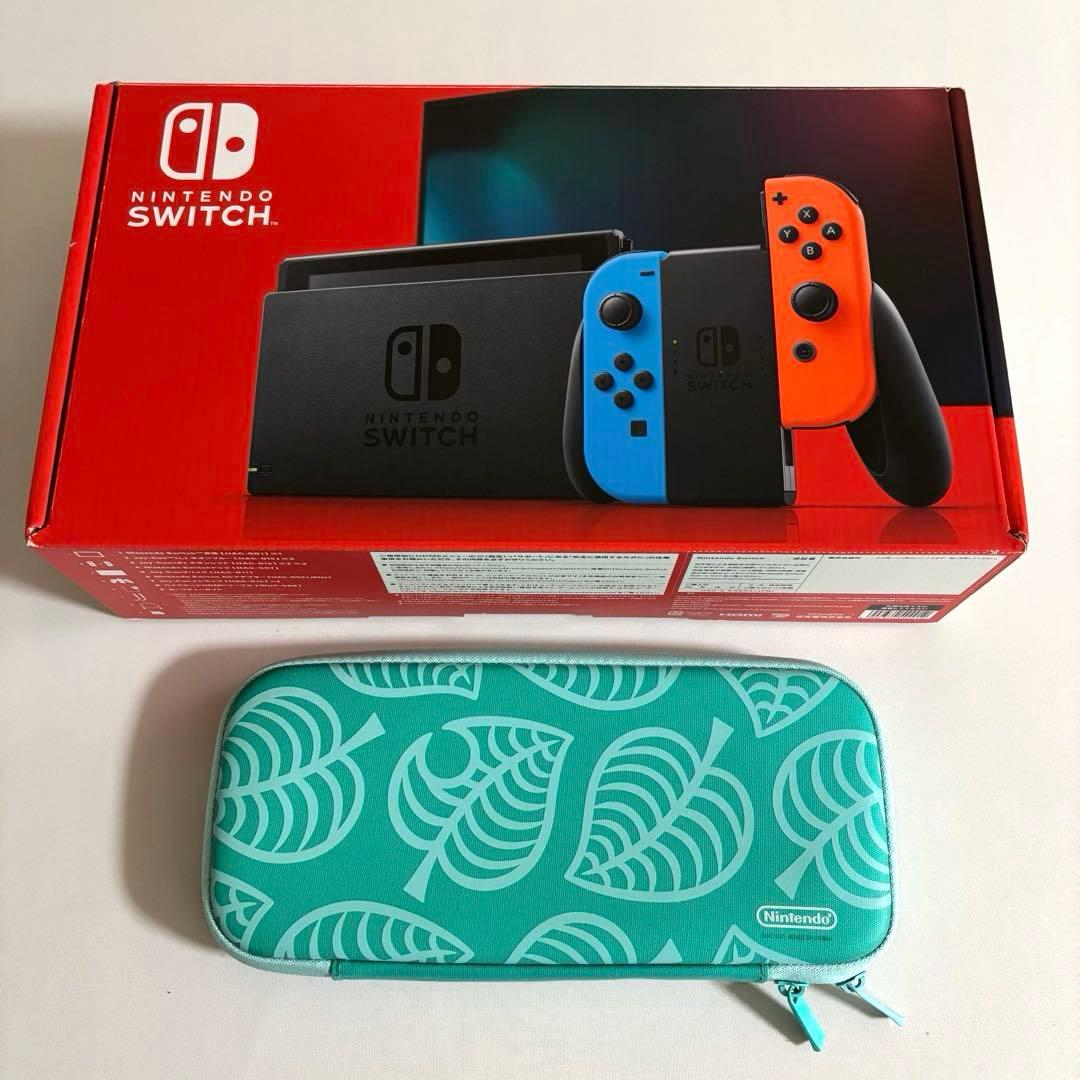 Nintendo Switch 本体ネオンブルー/ネオンレッド　ケース付き
