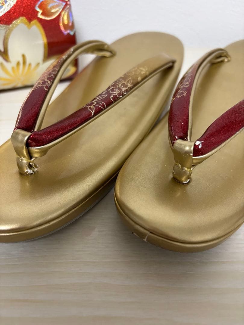 ポム❣️ 【最終価格！】⭐️振袖フルセット　正絹振袖　正絹袋帯　成人式　赤系