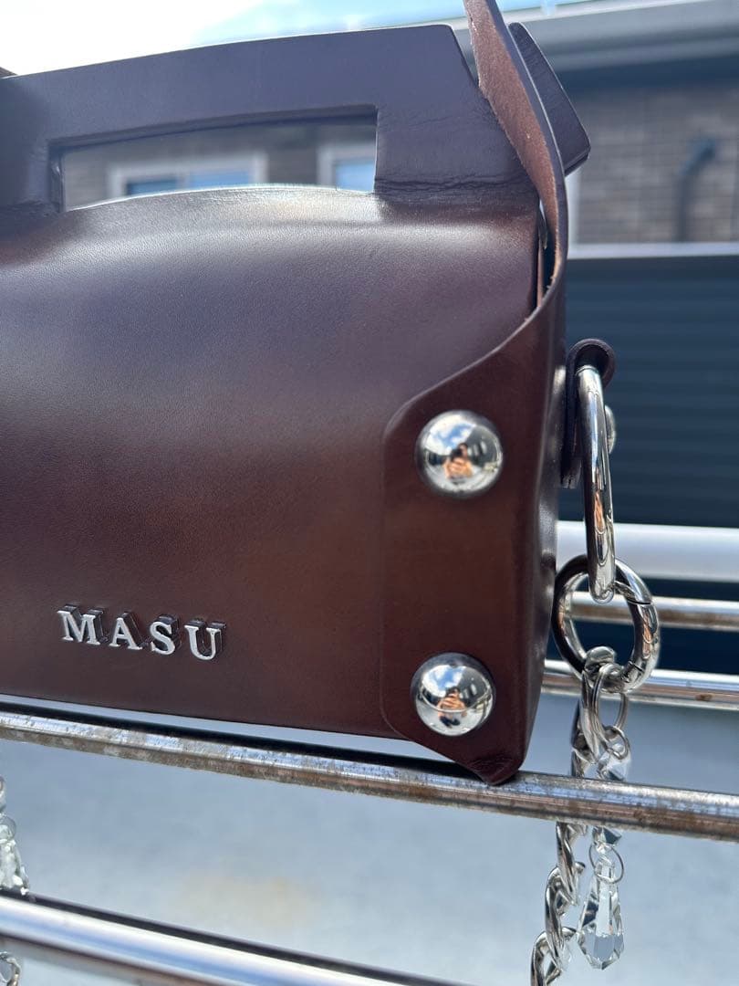 MASU LEATHER CAKE MINI BAG ブラウン チェーン