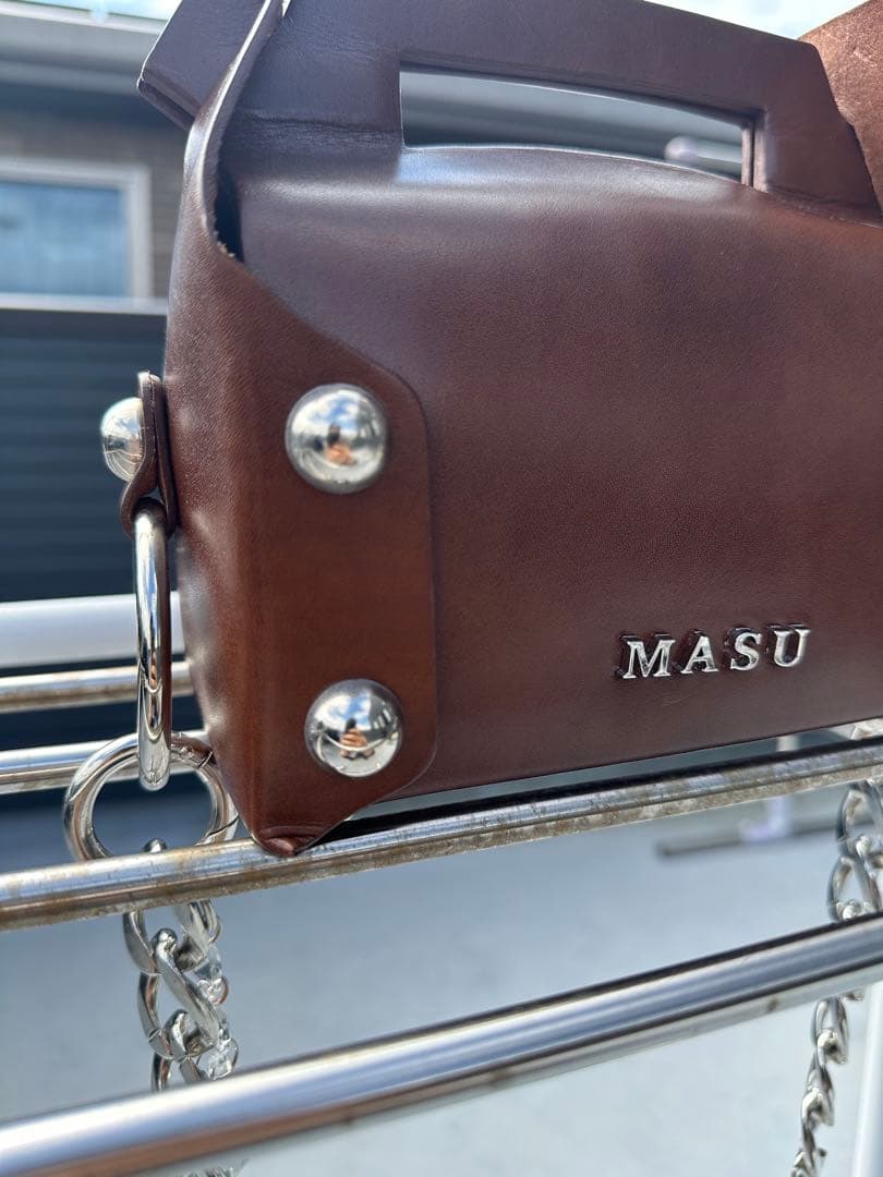 MASU LEATHER CAKE MINI BAG ブラウン チェーン
