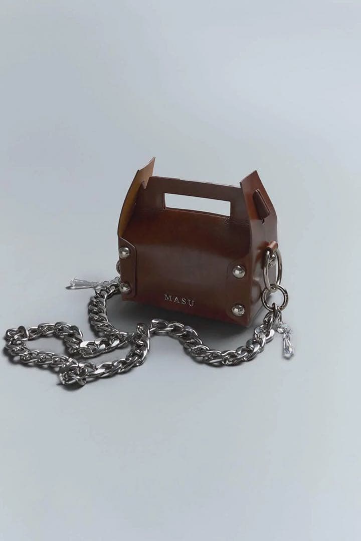 MASU LEATHER CAKE MINI BAG ブラウン チェーン