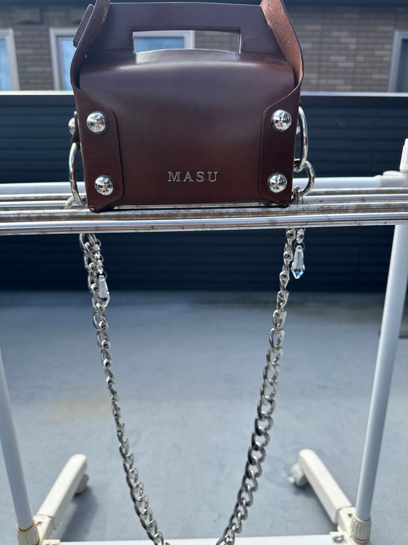 MASU LEATHER CAKE MINI BAG ブラウン チェーン