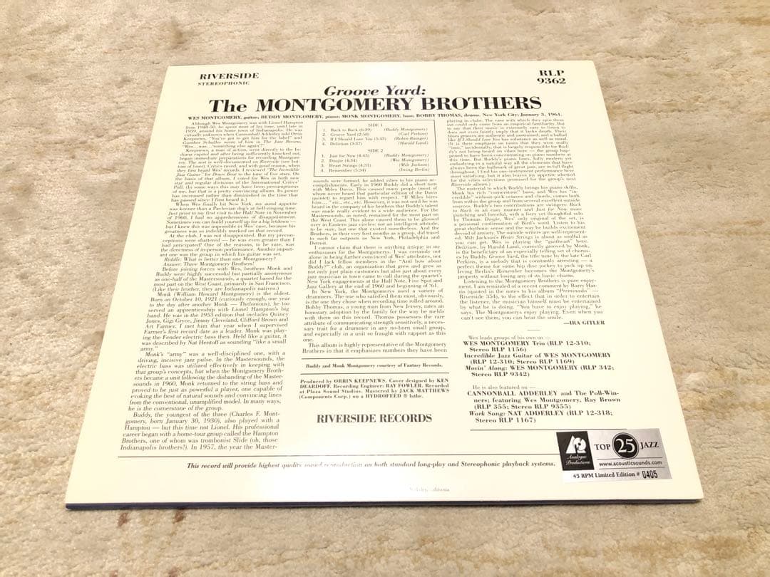 Montgomery Brothers Groove Yard 45回転 2LP