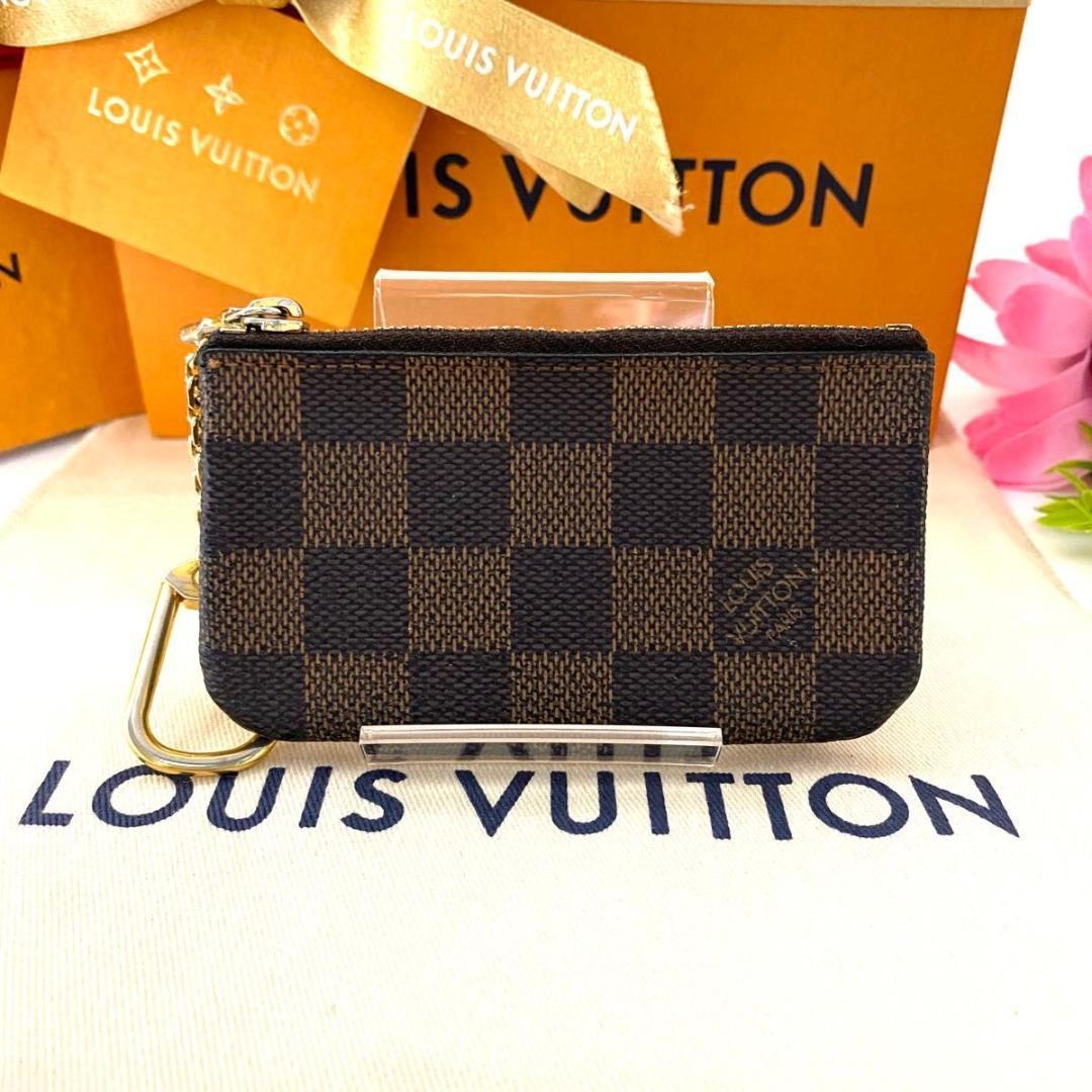 ルイ ヴィトン◎ポシェット クレ ダミエ エベヌ キーホルダー ケース 茶