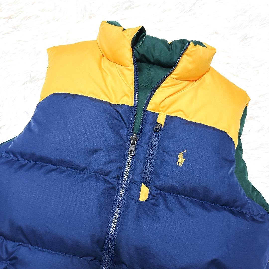 美品　ポロ　ラルフローレン　ダウンベスト　リバーシブル　ポニー　刺繍　人気　L