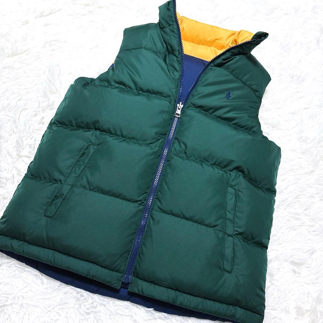 美品　ポロ　ラルフローレン　ダウンベスト　リバーシブル　ポニー　刺繍　人気　L
