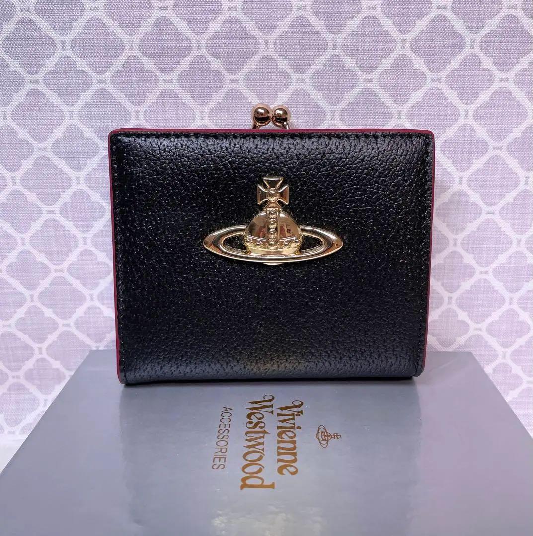 【最新☆ショッパー付】高級感 ヴィヴィアン・ウエストウッド 折財布 黒