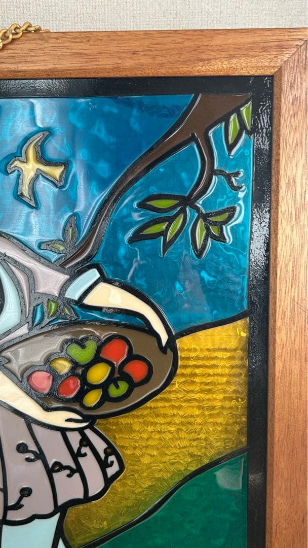 【大サイズ】　ステンドグラス　パネル　額付き