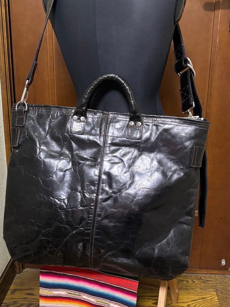 【レア品】レインボーカントリー/ヘルメットバッグ/バッファローレザー/黒