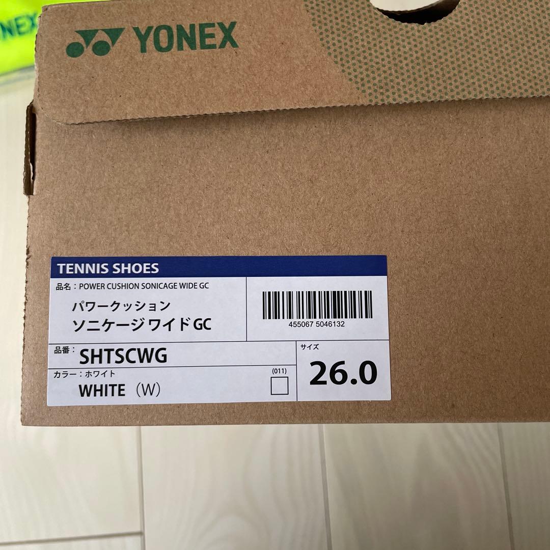 YONEX 蛍光イエロー Tシャツ M + シューズ ワイド