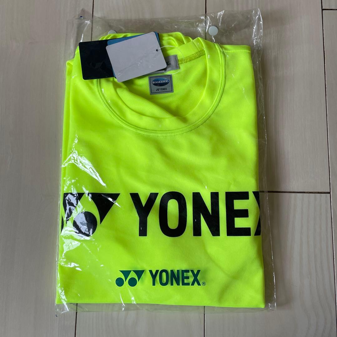 YONEX 蛍光イエロー Tシャツ M + シューズ ワイド