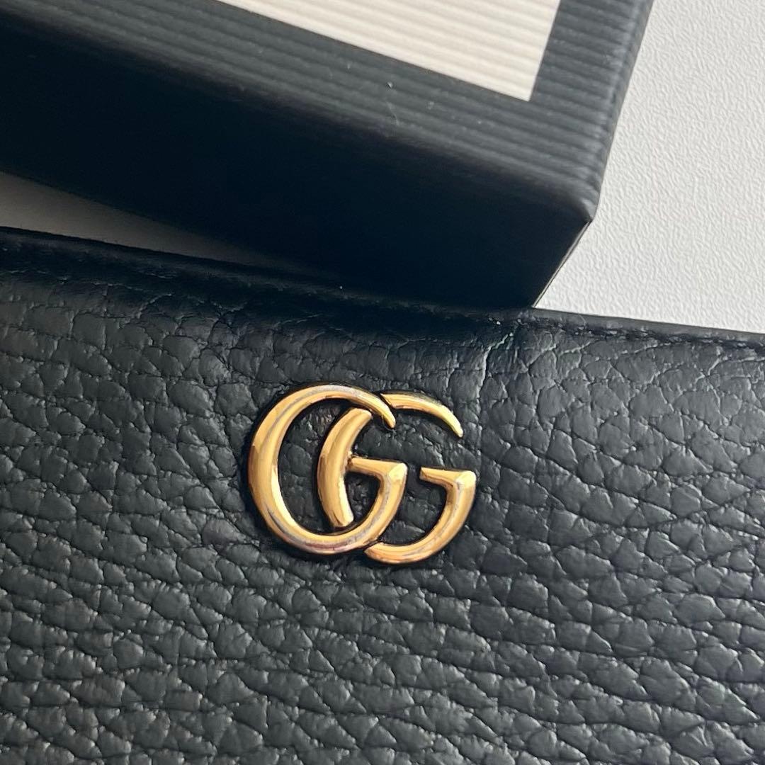 23 極上美品 GUCCI グッチ マーモント 長財布 ラウンドファスナー