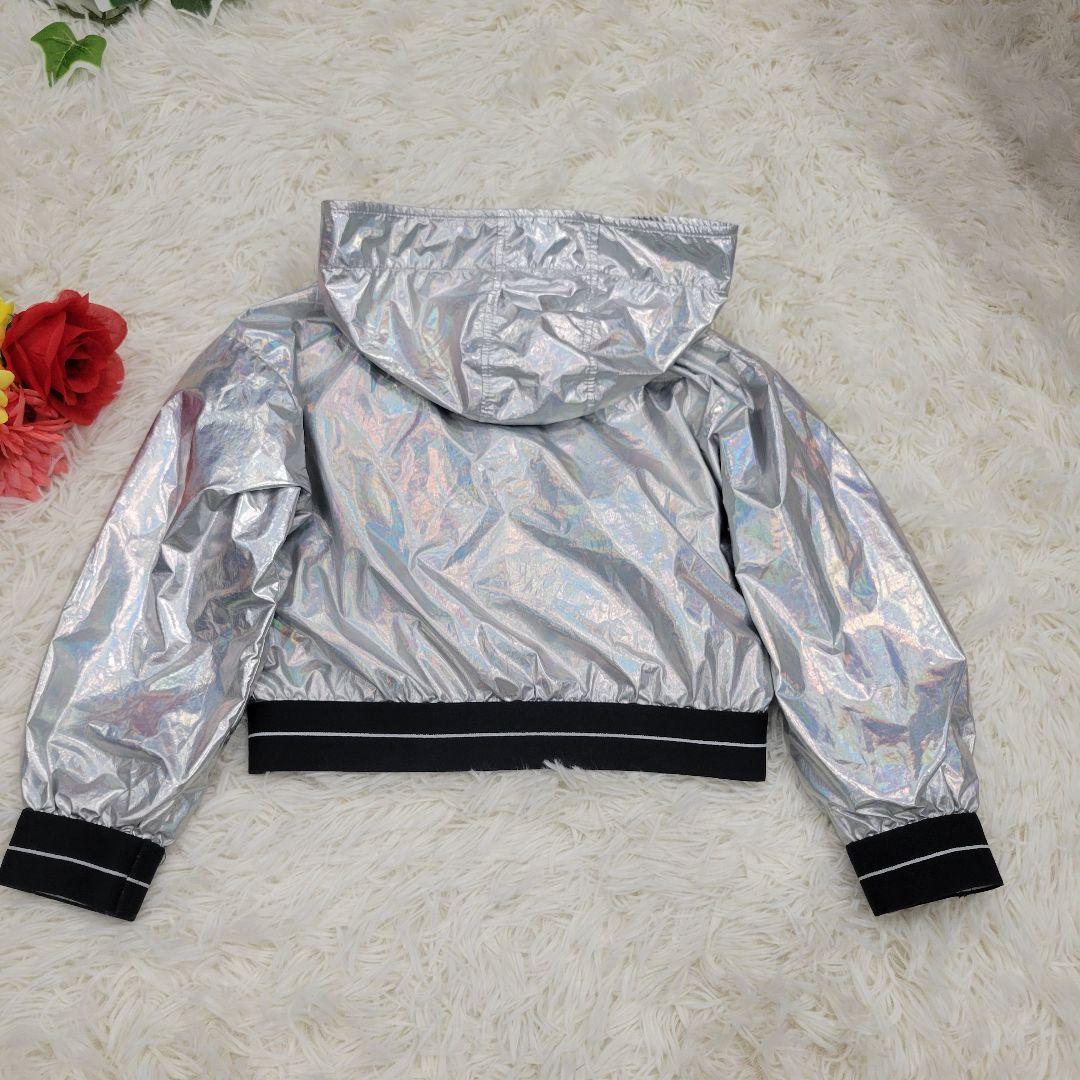 MSGM シルバー×オーロラ　ジャケット　パーカー　長袖　シャカシャカ　ダンス