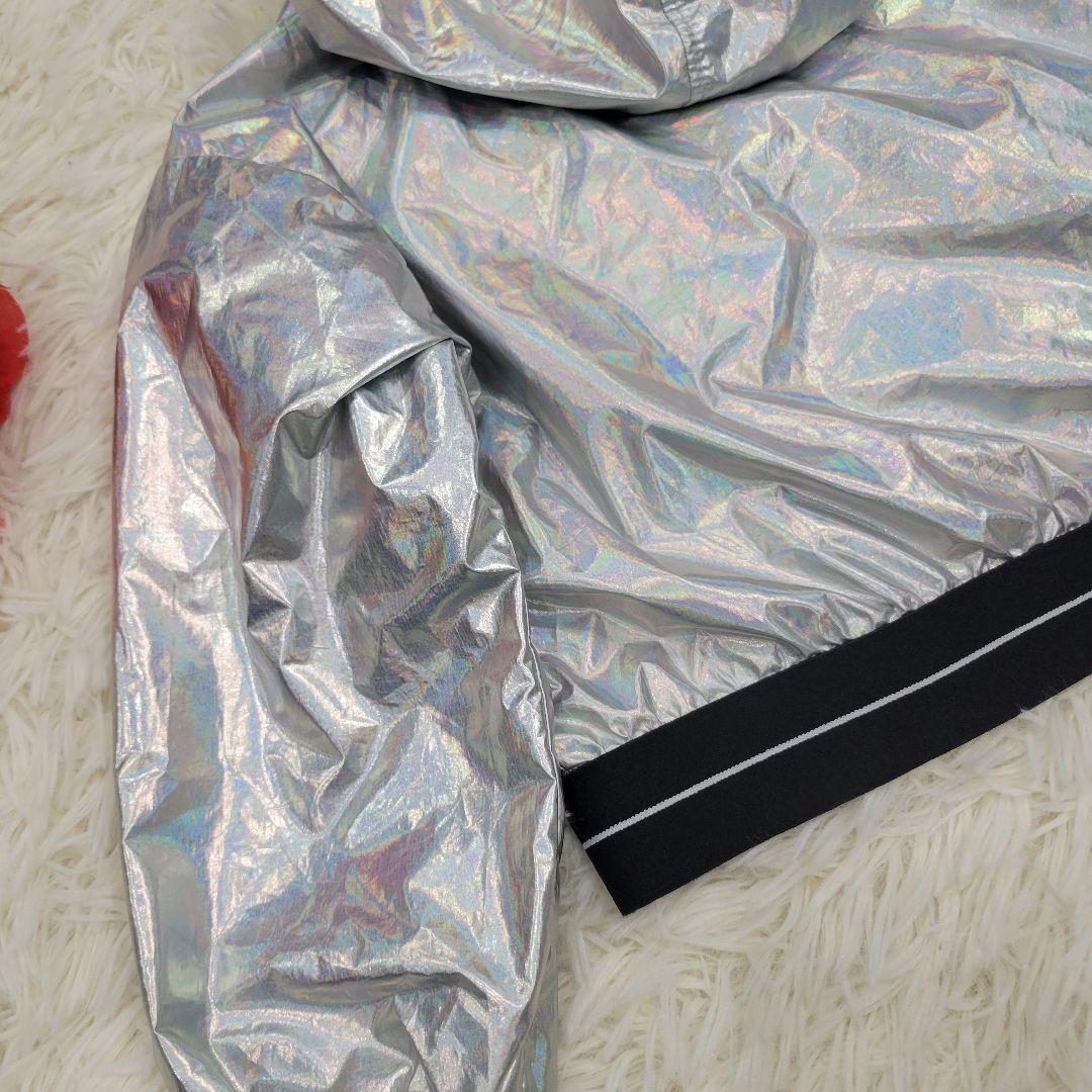 MSGM シルバー×オーロラ　ジャケット　パーカー　長袖　シャカシャカ　ダンス