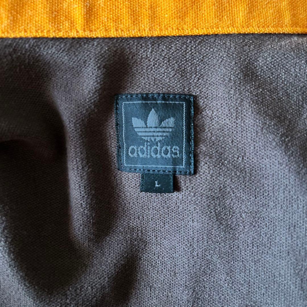 【超人気カラー】adidas ジャージ Lサイズ ブラウン/オレンジ　国旗タグ