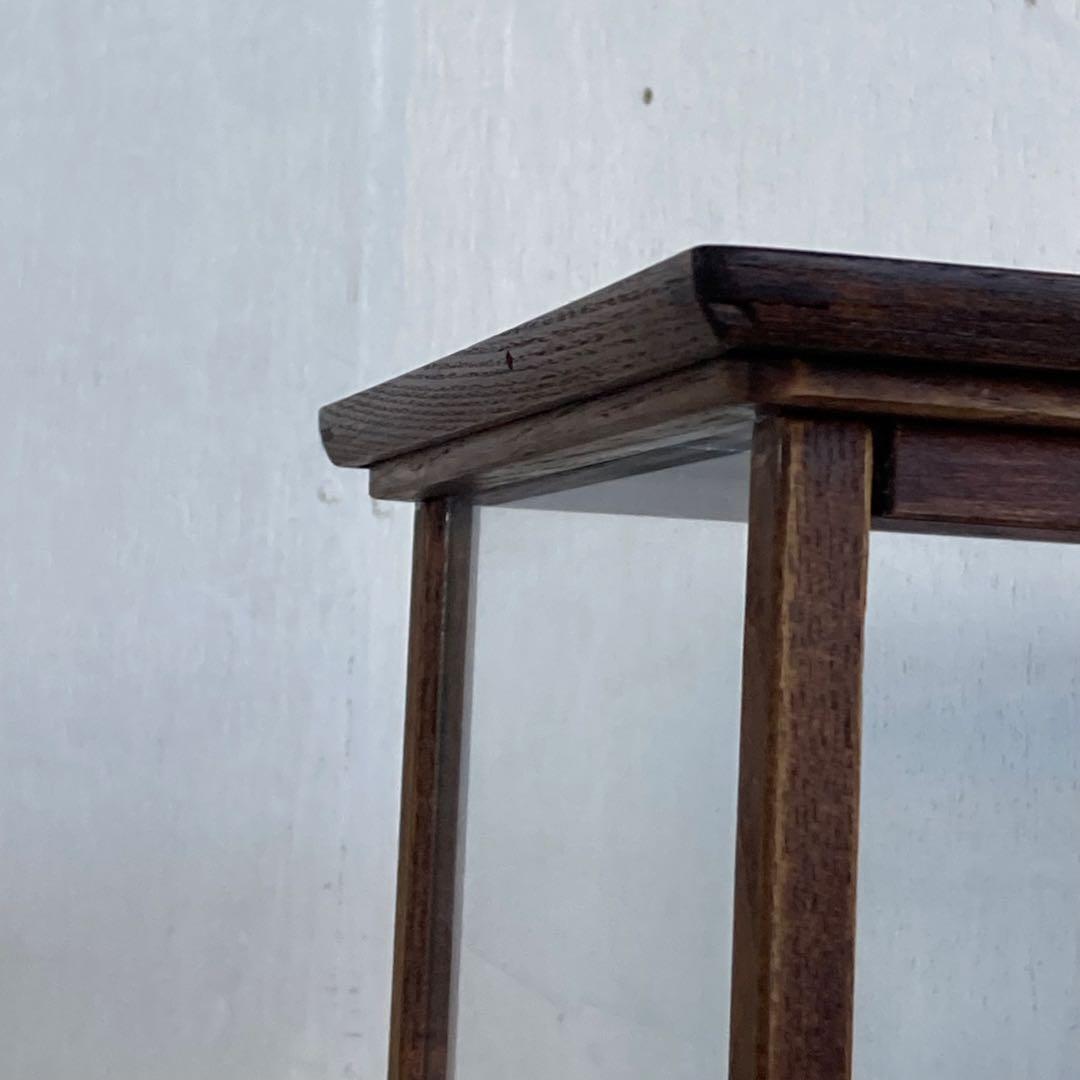 古い木製 ガラスケース 4段 ショーケース 扉なし