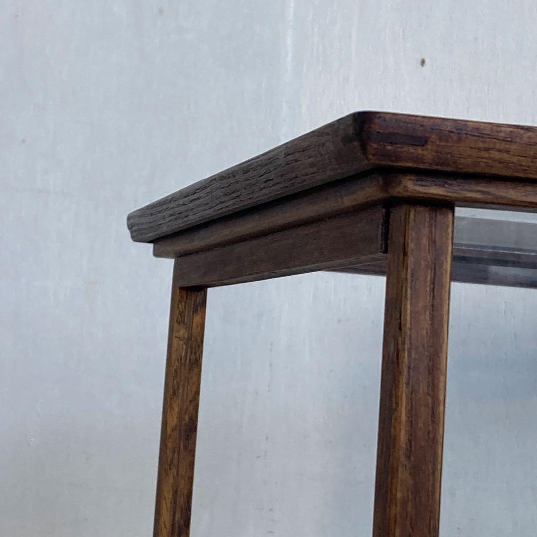 古い木製 ガラスケース 4段 ショーケース 扉なし