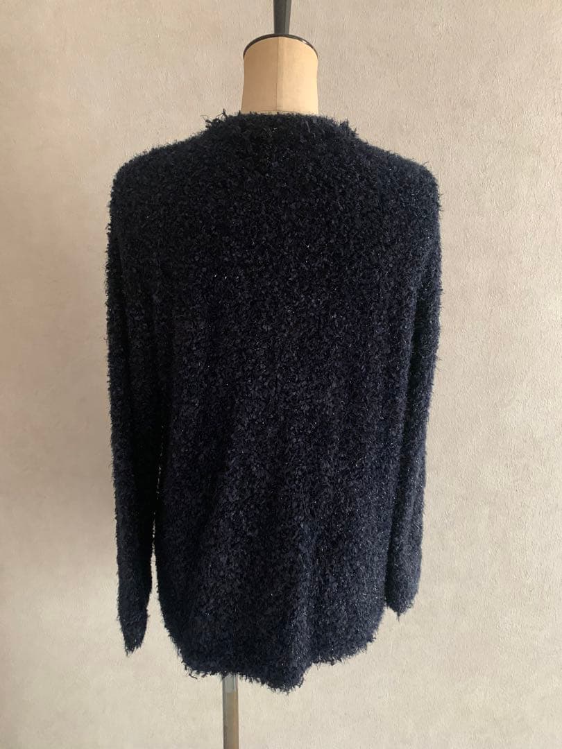 ユナイテッドアローズ　ネイビー　ニットツイードカーディガン