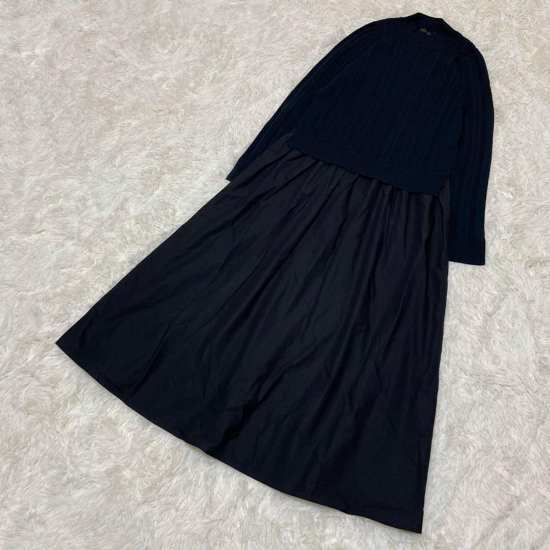 最終価格❤️【新品】《洗える》ダーマコレクション リブニットドッキングワンピース