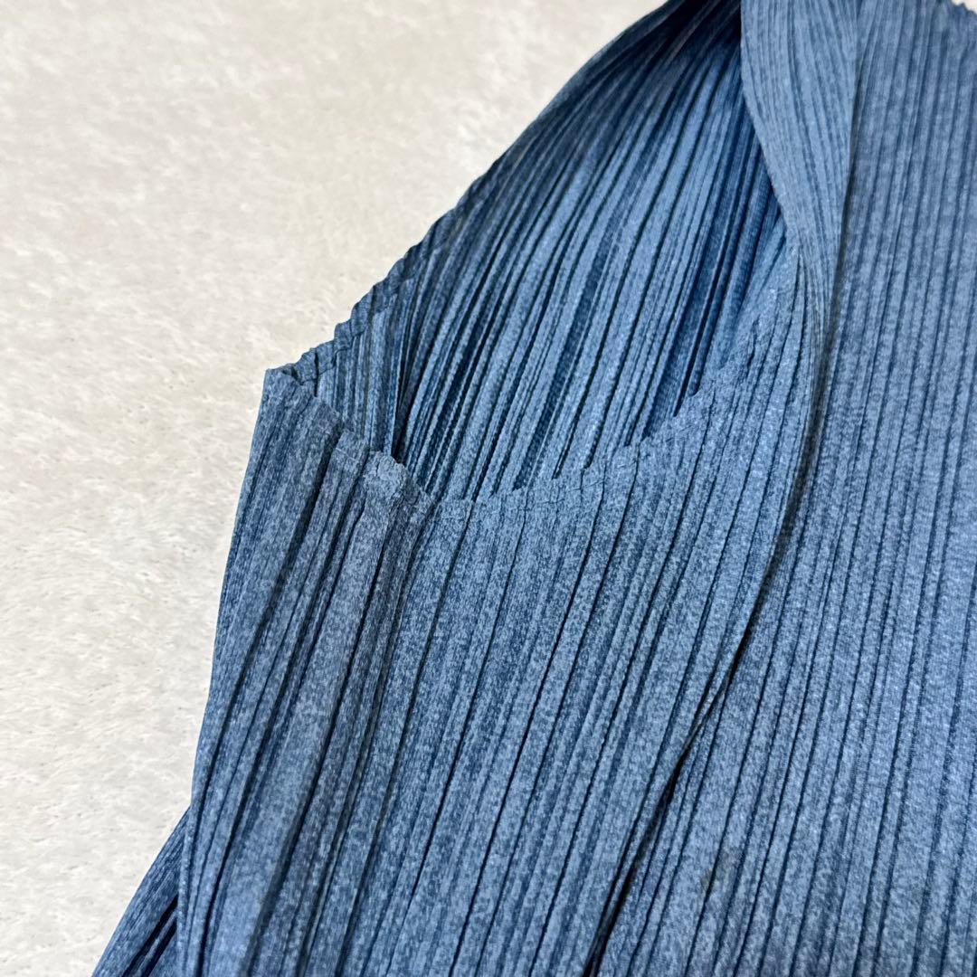 極美品✨PLEATS PLEASE プリーツ　ネイビー　ノースリーブ　スリット