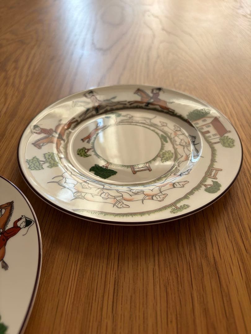 ウェッジウッド ハンティングシーン　黒壺　ケーキプレート 2枚セット