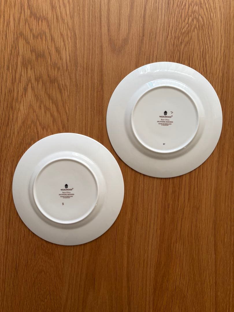 ウェッジウッド ハンティングシーン　黒壺　ケーキプレート 2枚セット