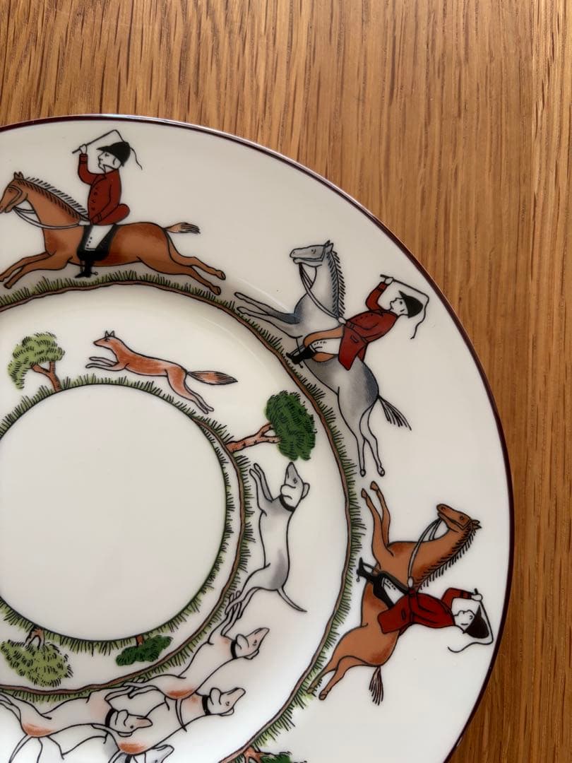 ウェッジウッド ハンティングシーン　黒壺　ケーキプレート 2枚セット