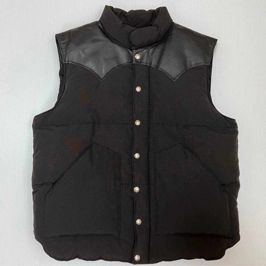Sugar Cane ( シュガーケーン ) レザーヨークダウンベスト　ブラック