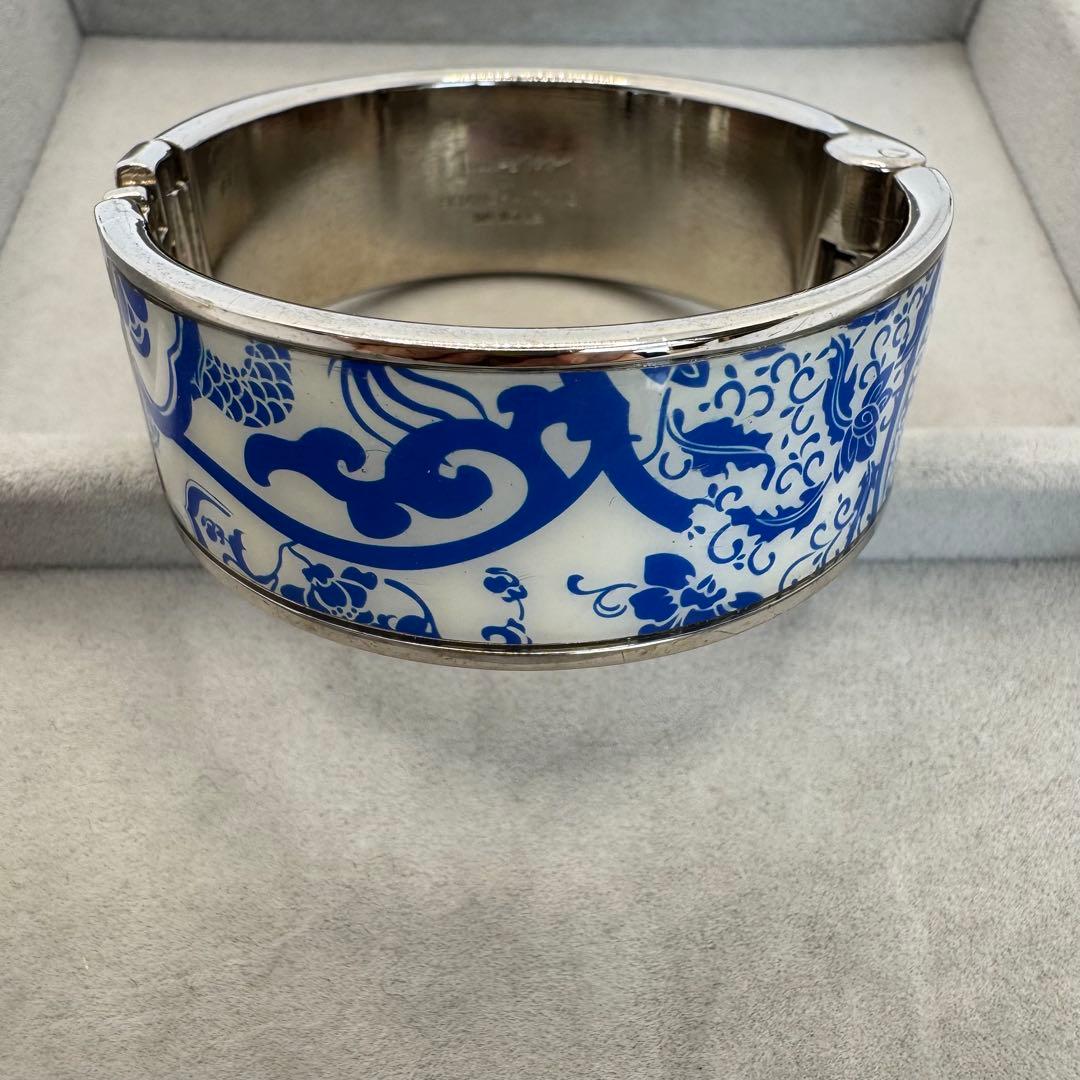 【人気】SHANGHAI TANG ブレスレット　バングル　シルバー　ブルー