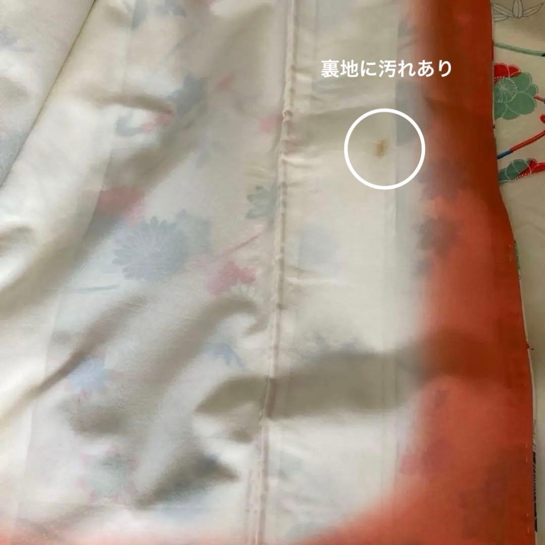 しつけ糸付き新品 小振袖 菊花小紋 単品 洗える着物