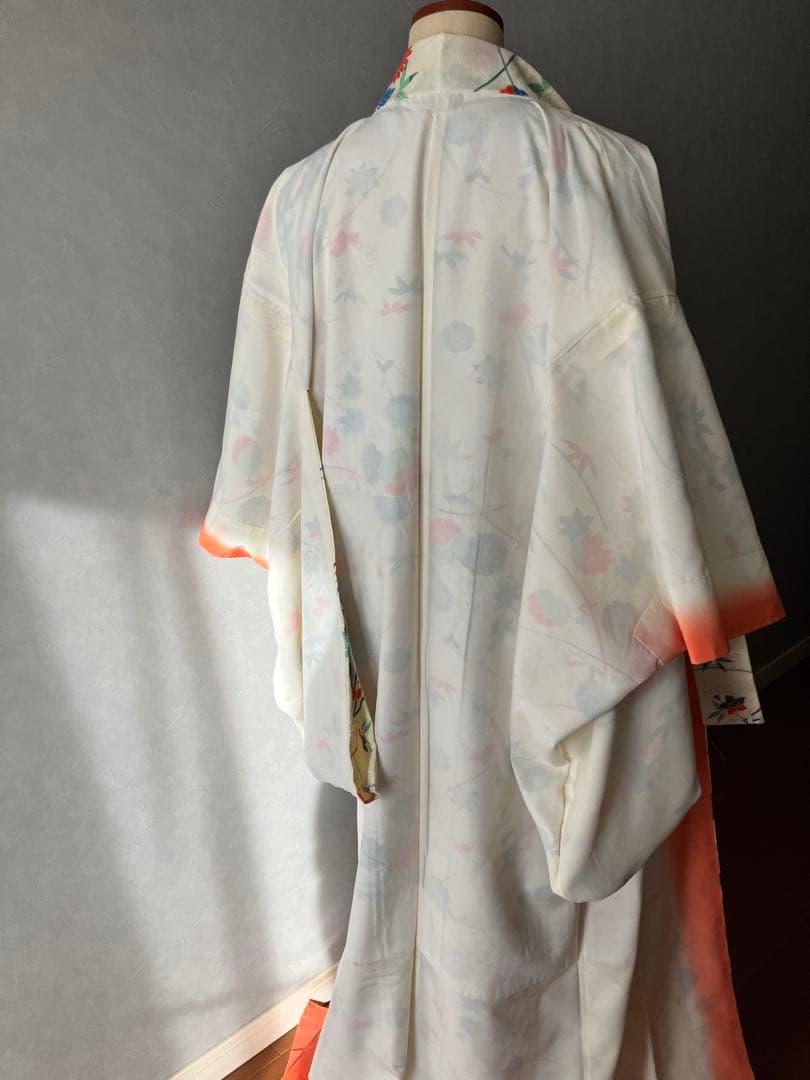 しつけ糸付き新品 小振袖 菊花小紋 単品 洗える着物