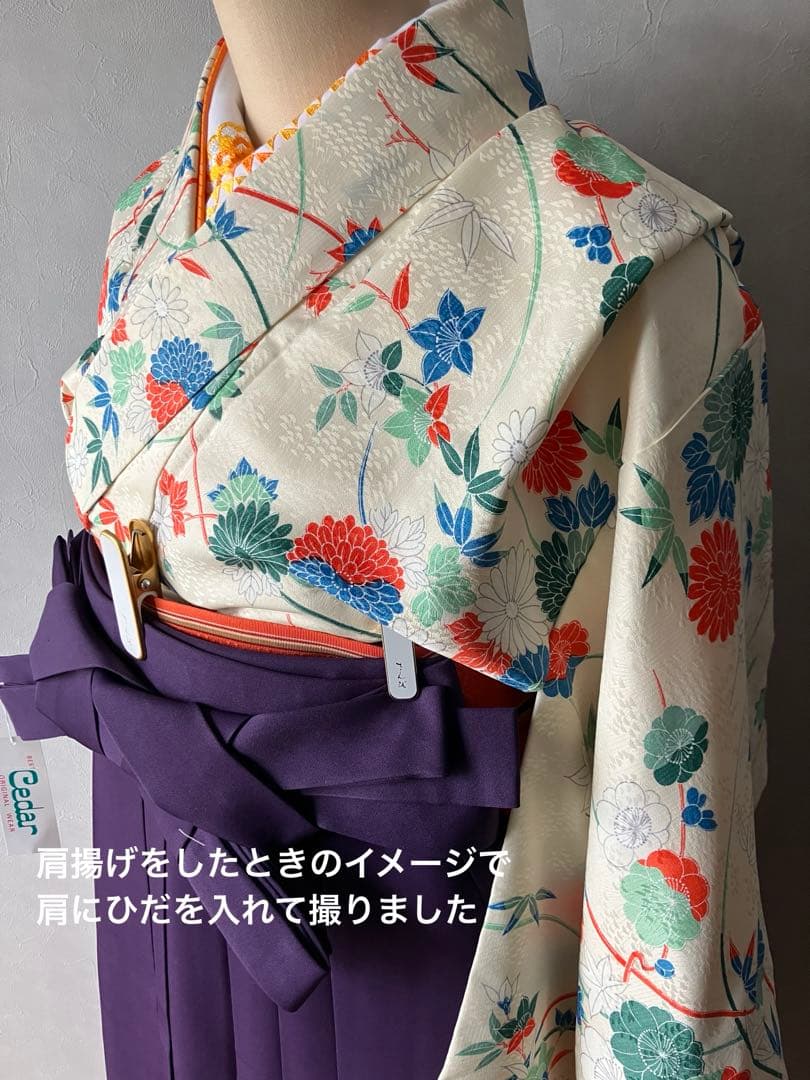 しつけ糸付き新品 小振袖 菊花小紋 単品 洗える着物