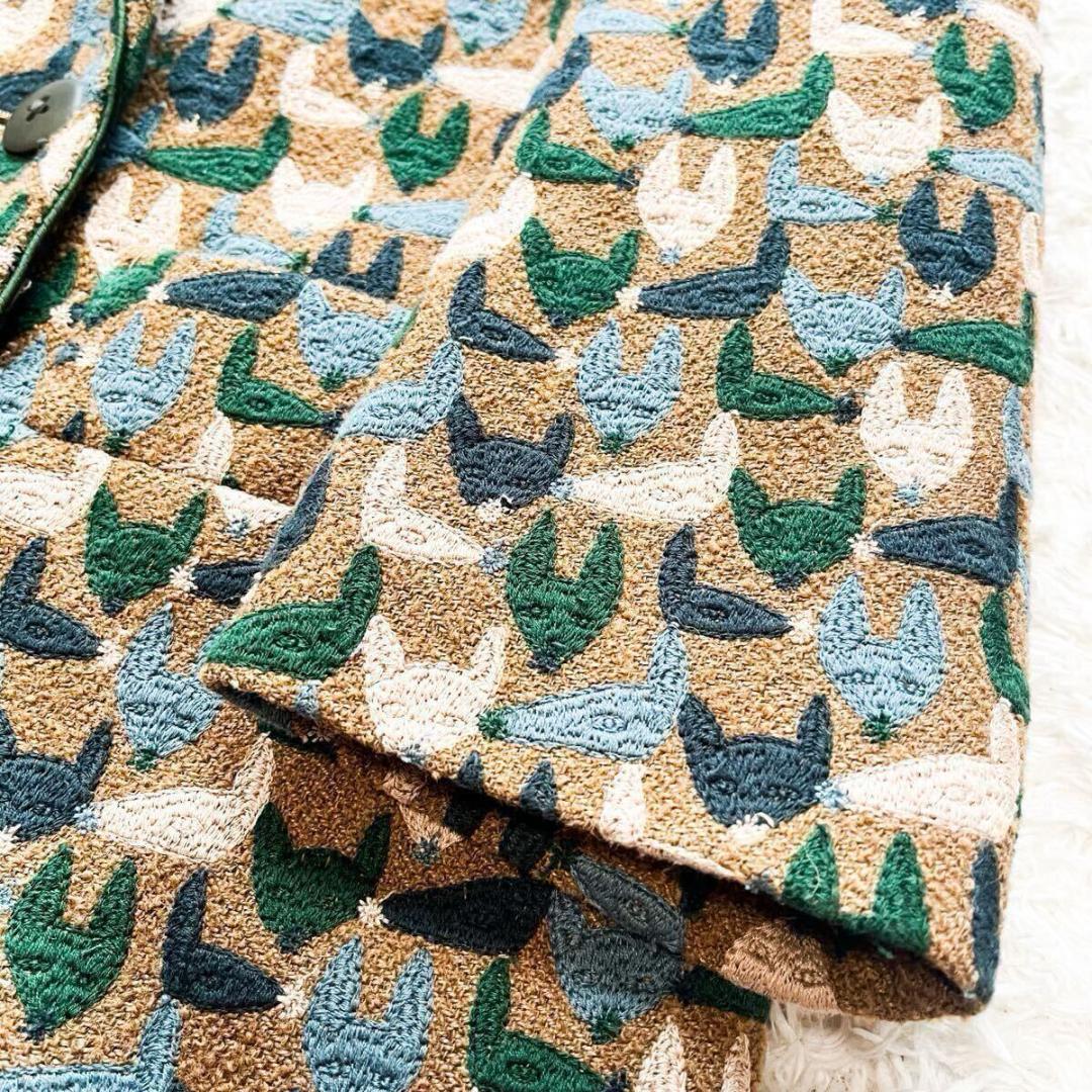 20年コレクション ミナペルホネン repo 刺繍 ダブルブレスト コート