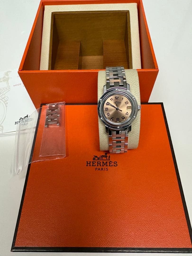 ★HERMES クリッパーCLIPPER ピンクフェイス★