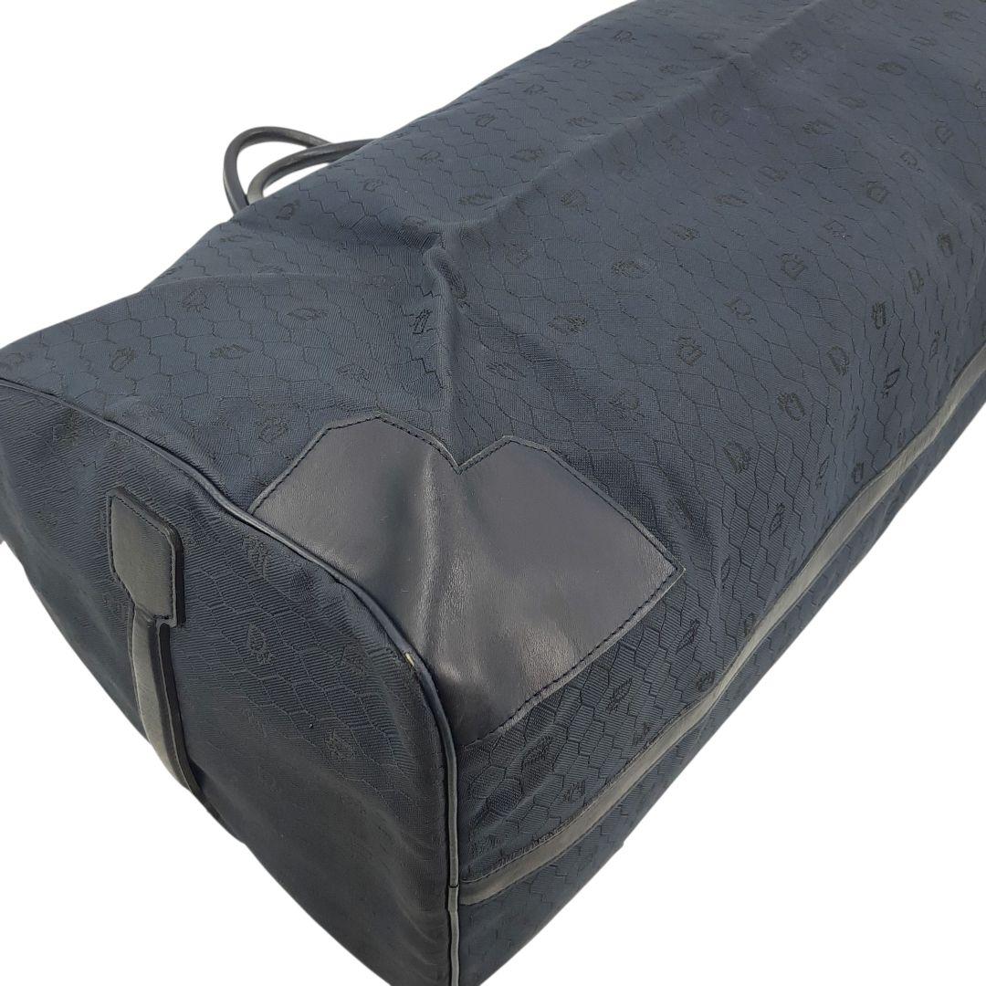 クリスチャンディオール　ボストンバッグ　ハニカム柄　大容量　キャンバス　ネイビー