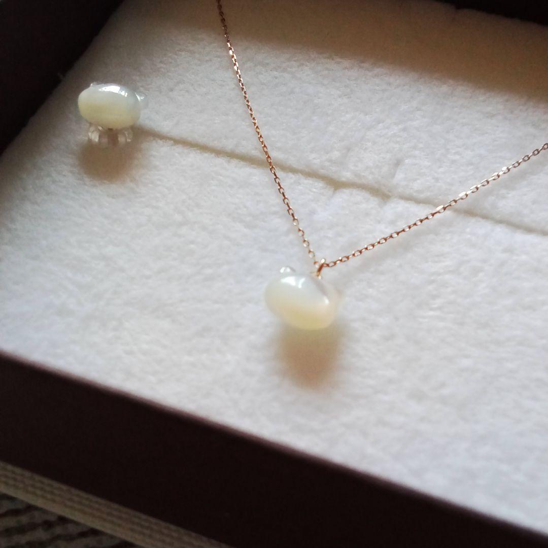 k10　猫　シェル　ネックレス　ピアス　未使用　バラ売り不可