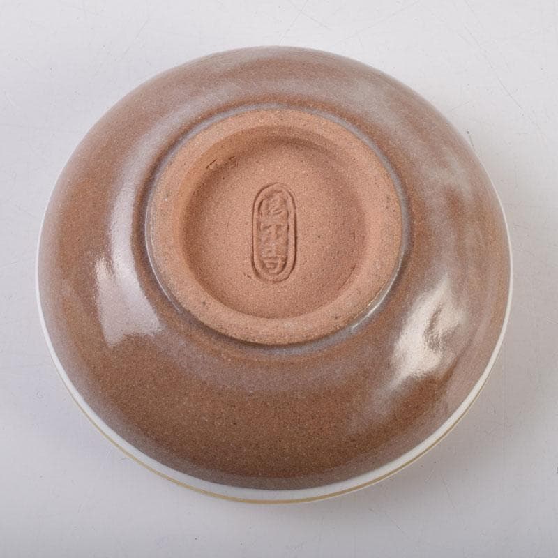 すみれ　京焼　清栄寺窯杉田祥平造　赫土地馬文　宝珠香合　共箱　V　8972