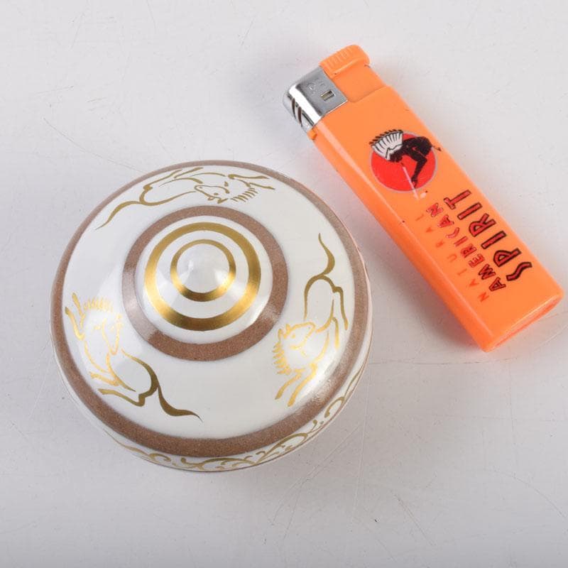 すみれ　京焼　清栄寺窯杉田祥平造　赫土地馬文　宝珠香合　共箱　V　8972