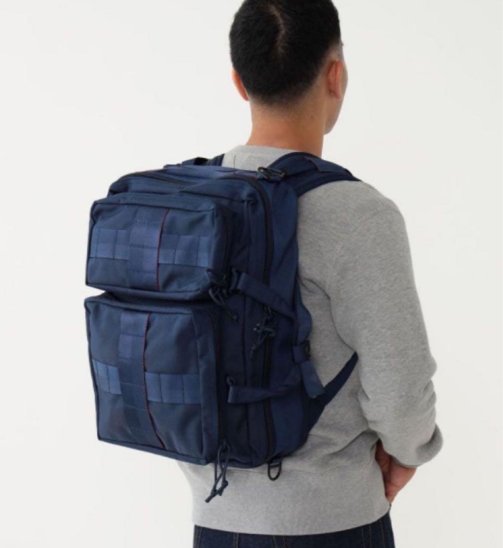 ショルダーベルト無 BRIEFING×BEAMS バッグNAVYビジネスリュック