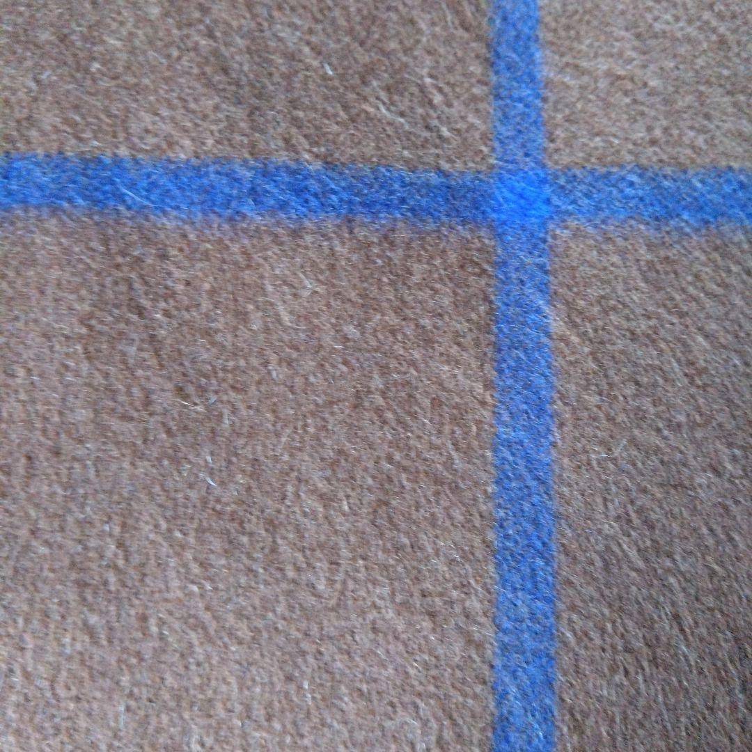 ジョシュアエリス　カシミヤ100%大判　ストール　ブラウン/ブルー　ウインドペン